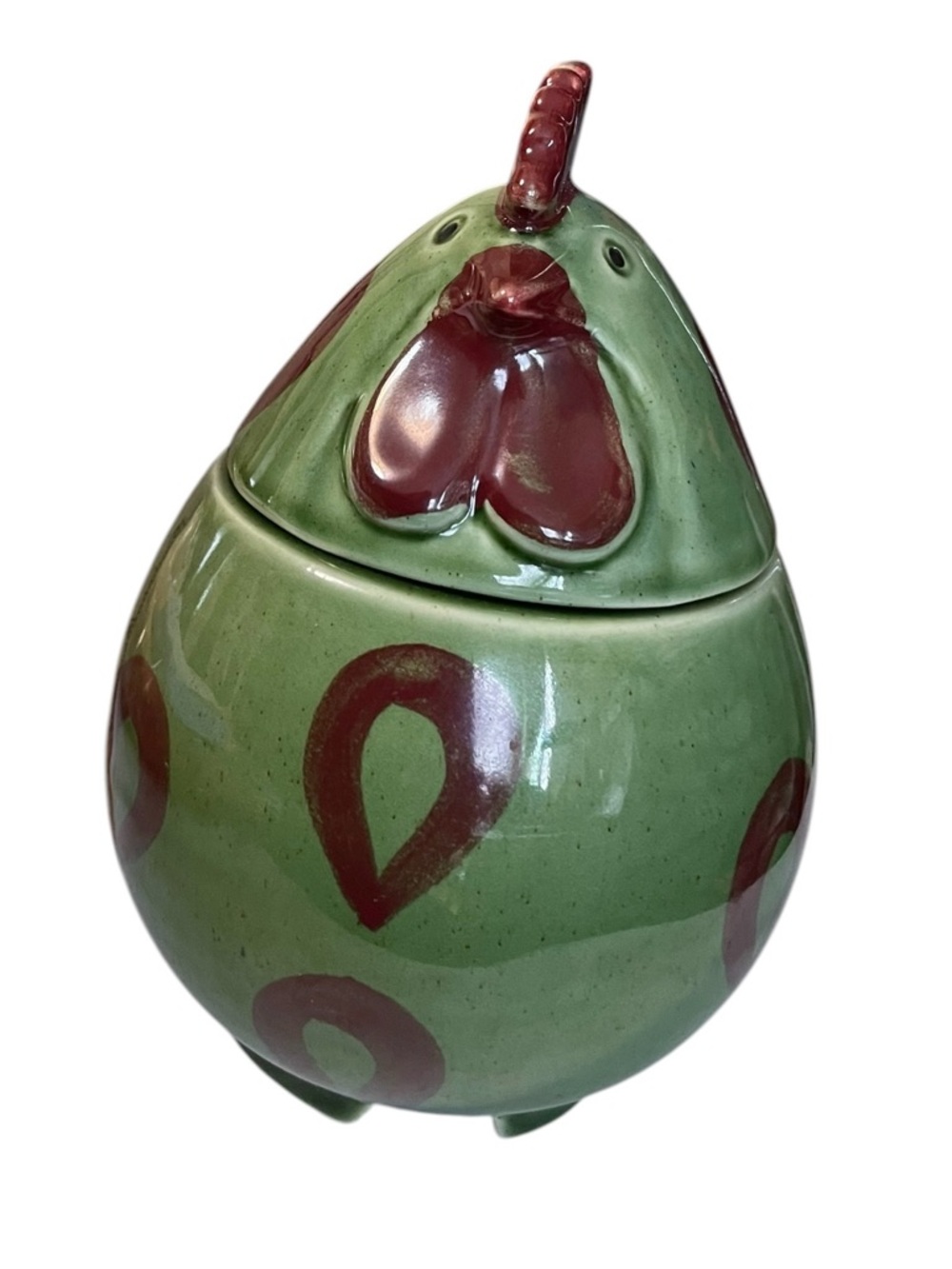 Green Ceramic Chicken Decorative Fruit Fly Trap Jar